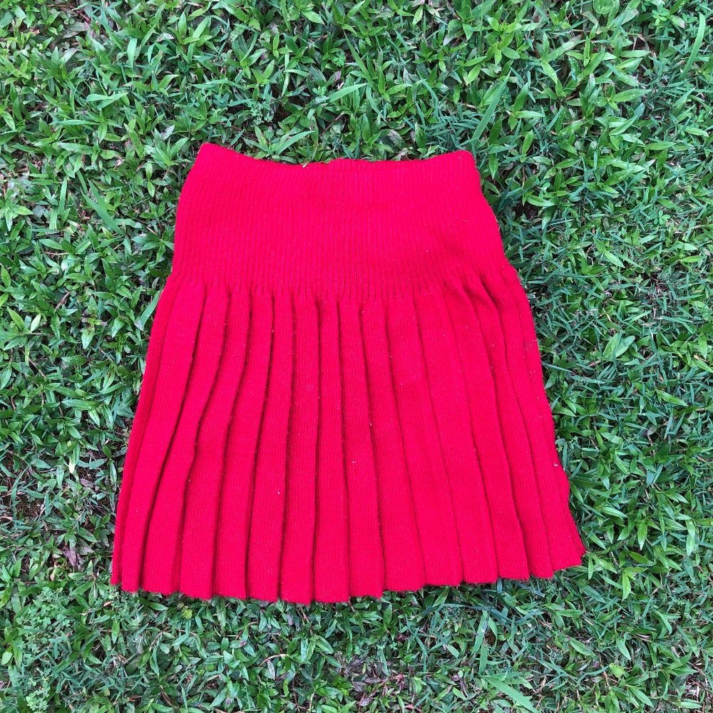 Pleated Knit Skirt